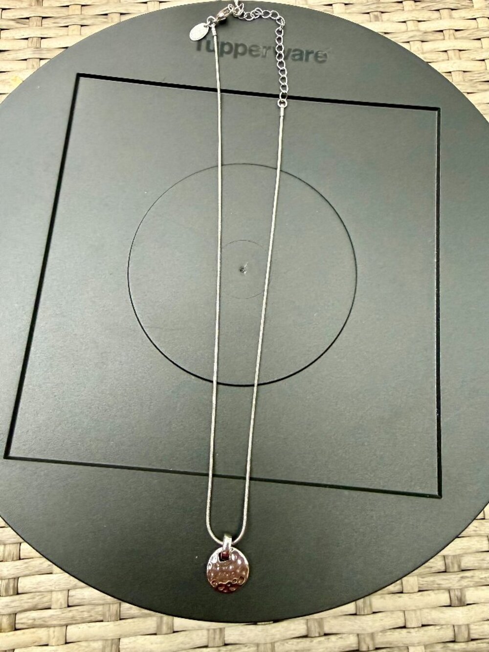 Lia Sophia Silver Hammered Pendant Necklace